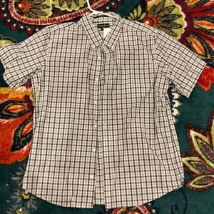 NWT Eddie Bauer XL short-sleeve grey plaid